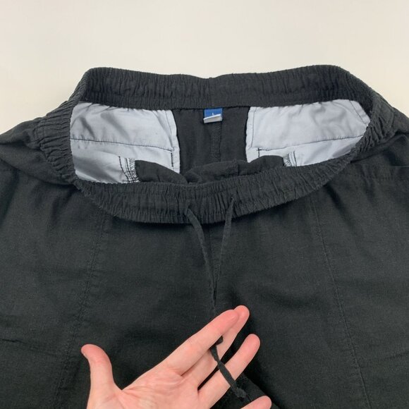 Old Navy Black Linen Blend High Rise Pull On Ankle Pant L - Picture 4 of 8